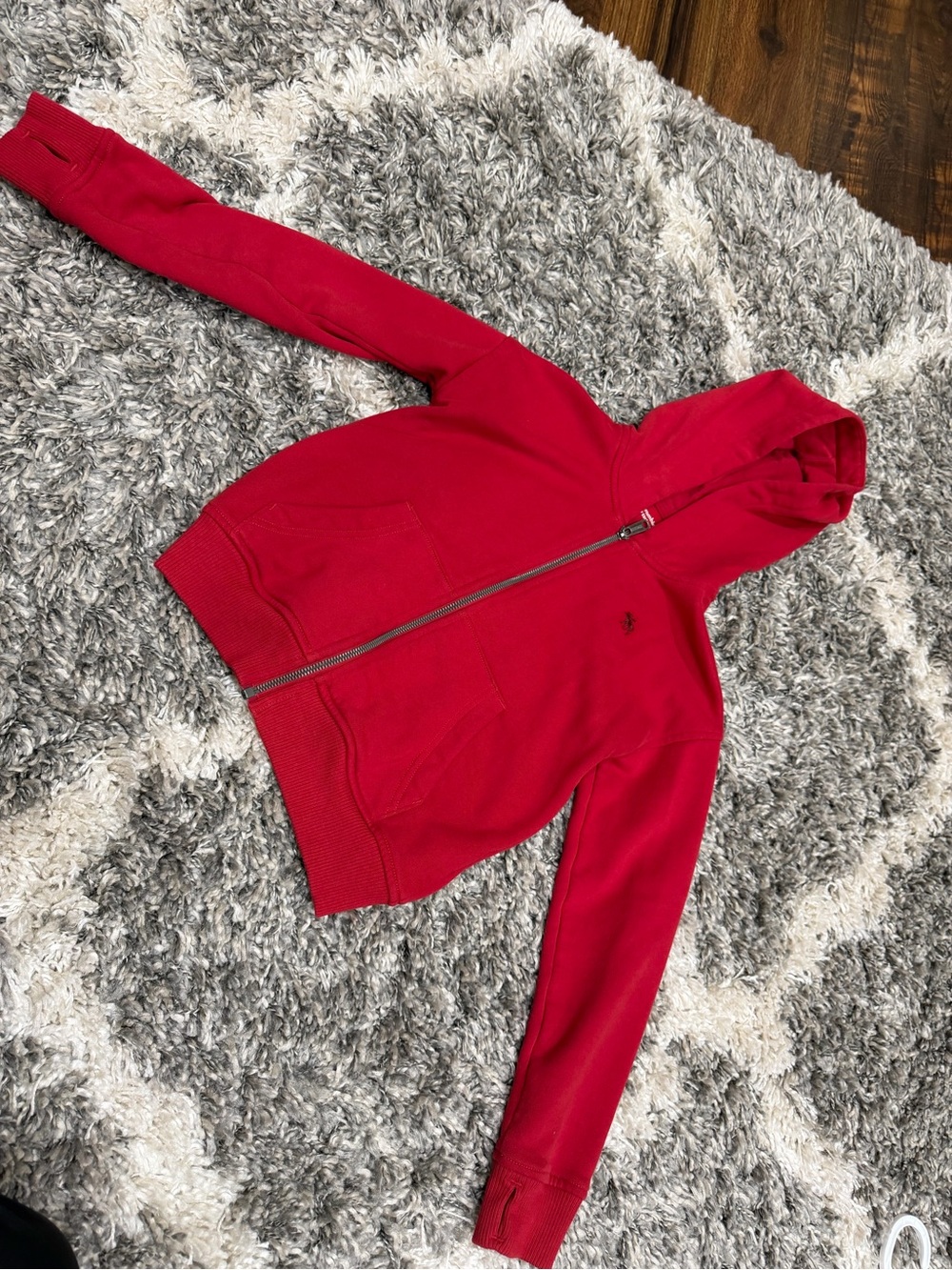 abercrombie kids Red Zip Hoodie Sweatshirt
